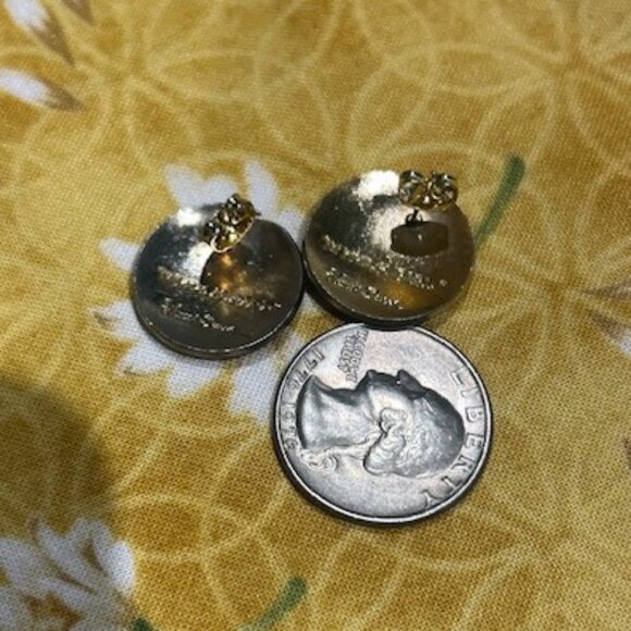 LAUREL BURCH “Minah Bird” Gold Red Black Enamel EARRINGS - Picture 6 of 7